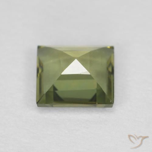 Rupina de grãos Verde oliva Natural 0.39ct, Quadrado, VVS