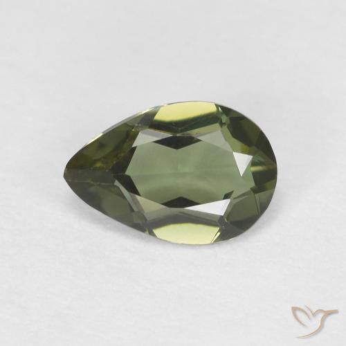 0.34ct Natural verde escuro Rupina de grãos, Formato de pêra, VVS