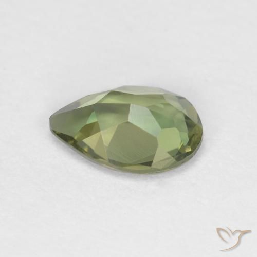 Rupina de grãos verde escuro Natural 0.34ct, Formato de pêra, VVS