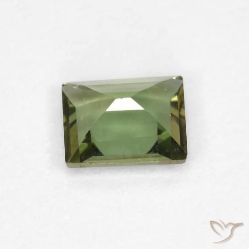 Rupina de grãos verde escuro Natural 0.37ct, baguete, VS