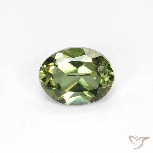 0.37ct Natural Verde amarelado Rupina de grãos, oval, VS