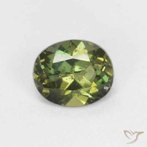 0.43ct Natural Verde amarelado Rupina de grãos, oval, VS-SI