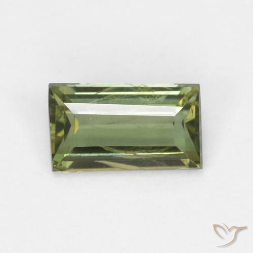 0.35ct Natural Verde escuro Rupina de grãos, baguete, VS