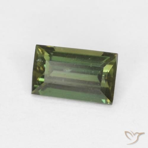 0.36ct Natural Verde escuro Rupina de grãos, baguete, VS