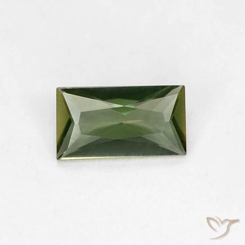 0.28ct Natural Verde floresta Rupina de grãos, baguete, VVS
