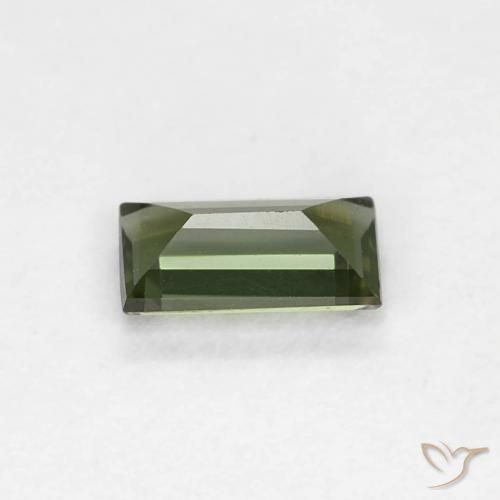 Rupina de grãos Verde escuro Natural 0.27ct, baguete, VVS