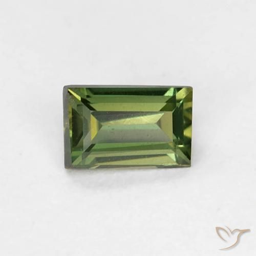 0.30ct Natural Verde amarelado Rupina de grãos, baguete, VVS