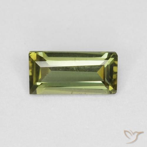 0.27ct Natural Verde oliva Rupina de grãos, baguete, VVS-VS