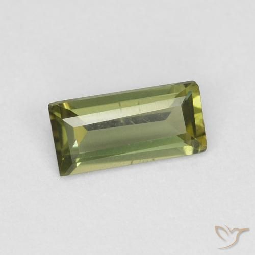 Rupina de grãos Verde oliva Natural 0.27ct, baguete, VVS-VS