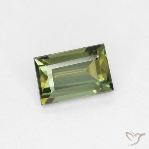 Rupina de grãos verde quente Natural 0.34ct, baguete, VVS