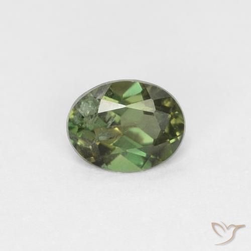 0.28ct Natural Verde floresta Rupina de grãos, oval, VS-SI