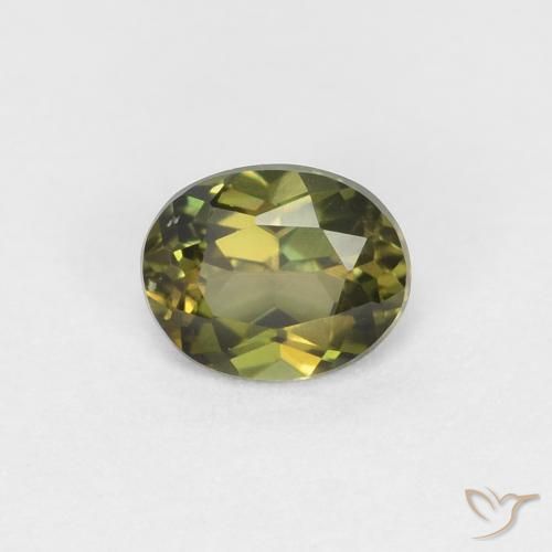 0.36ct Natural Medium Dark-Green Rupina de grãos, oval, VVS