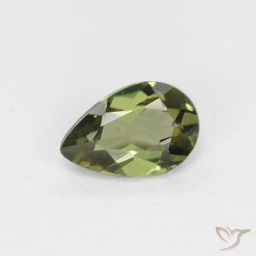 0.31ct Natural Algas Verdes Rupina de grãos, Formato de pêra, VVS