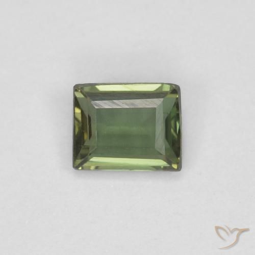 0.28ct Natural Verde escuro Rupina de grãos, baguete, VVS