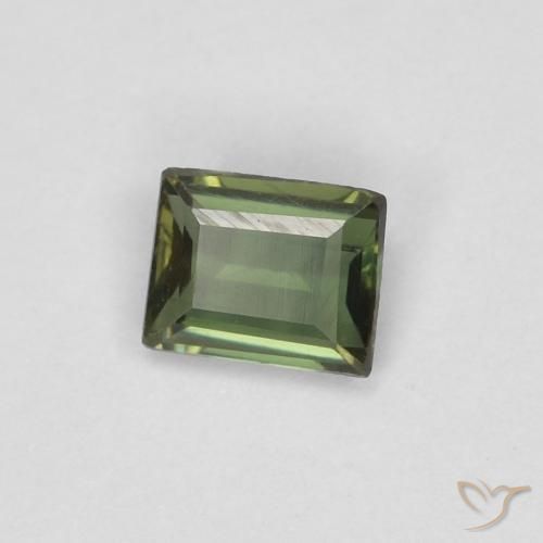 Rupina de grãos Verde escuro Natural 0.28ct, baguete, VVS