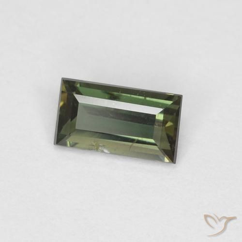 0.27ct Natural Terra Verde Rupina de grãos, baguete, VS