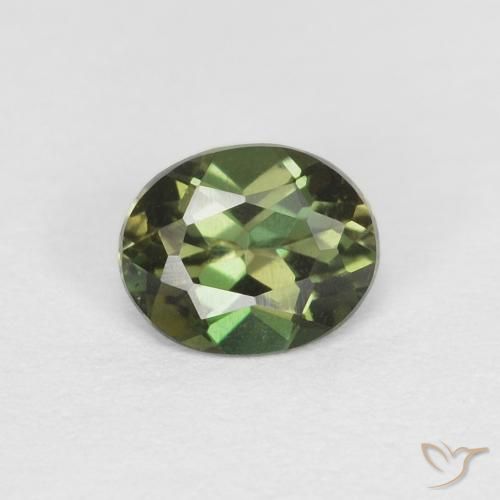 0.38ct Natural Verde acastanhado Rupina de grãos, oval, VVS