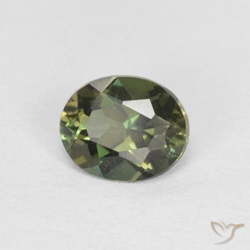 Rupina de grãos Verde acastanhado Natural 0.38ct, oval, VVS