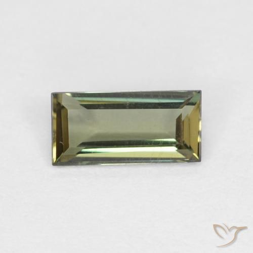 0.30ct Natural Verde acastanhado Rupina de grãos, baguete, VVS