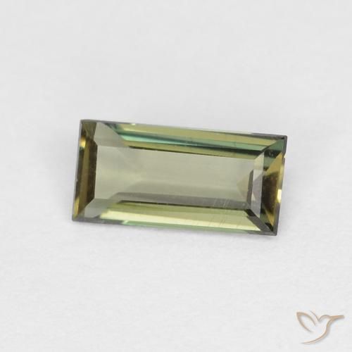 Rupina de grãos Verde acastanhado Natural 0.30ct, baguete, VVS