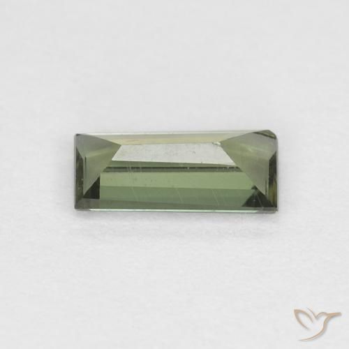 Rupina de grãos Verde acastanhado Natural 0.30ct, baguete, VVS