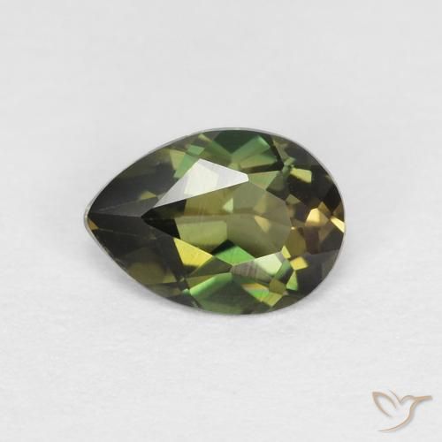 0.40ct Natural Medium Light Green Rupina de grãos, Formato de pêra, VVS