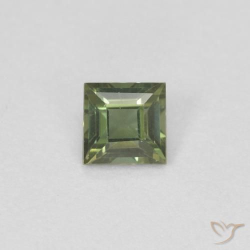 0.20ct Natural Medium Dark-Green Rupina de grãos, Quadrado, VVS