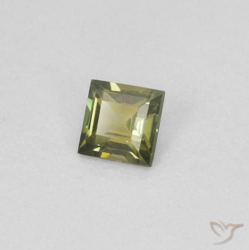 Rupina de grãos verde escuro Natural 0.18ct, Quadrado, VVS