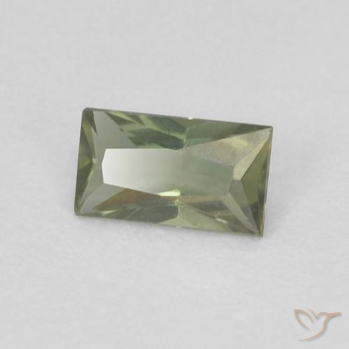 Rupina de grãos Verde Floresta Quente Natural 0.20ct, baguete, VVS