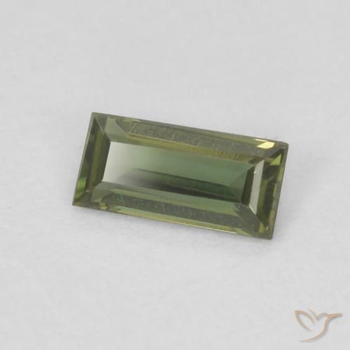 Rupina de grãos Verde escuro Natural 0.27ct, baguete, VVS-VS