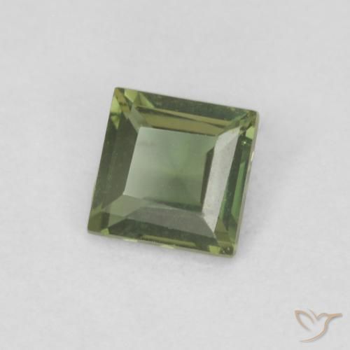 Rupina de grãos Terra Profunda Verde Natural 0.23ct, Quadrado, VVS-VS