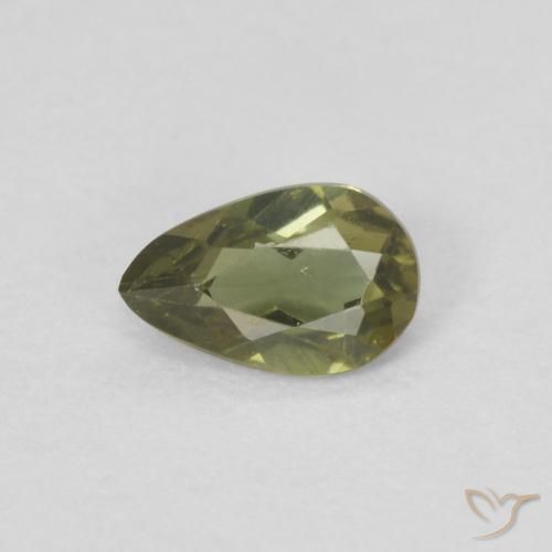 0.24ct Natural verde escuro Rupina de grãos, Formato de pêra, VVS-VS