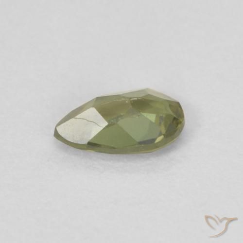 Rupina de grãos verde escuro Natural 0.24ct, Formato de pêra, VVS-VS
