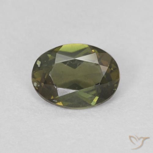 0.25ct Natural Verde amarelado Rupina de grãos, oval, VVS