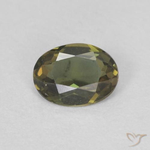 0.25ct Natural Verde acastanhado Rupina de grãos, oval, VVS