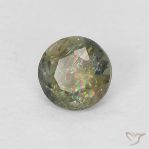 Rupina de grãos Medium Dark-Green Natural 0.11ct, Redondo, VS-SI