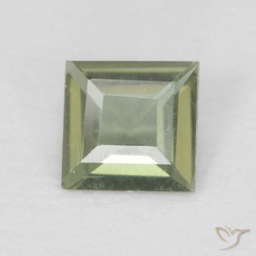 0.13ct Natural Medium Dark-Green Rupina de grãos, Quadrado, VVS