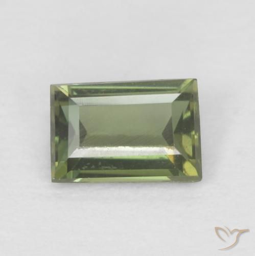 0.25ct Natural Medium Light Green Rupina de grãos, baguete, VVS