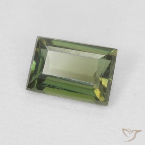Rupina de grãos Medium Light Green Natural 0.25ct, baguete, VVS
