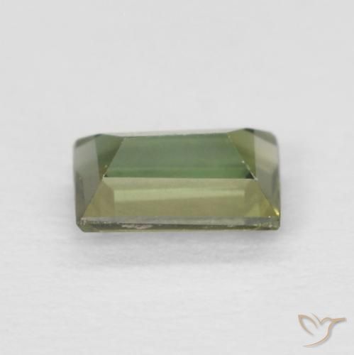 Rupina de grãos Medium Light Green Natural 0.25ct, baguete, VVS