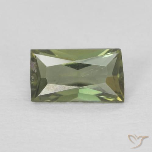 0.25ct Natural Medium Dark-Green Rupina de grãos, baguete, VVS