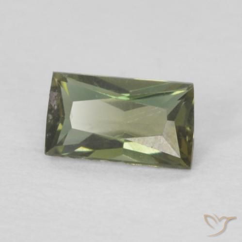 Rupina de grãos Medium Dark-Green Natural 0.25ct, baguete, VVS