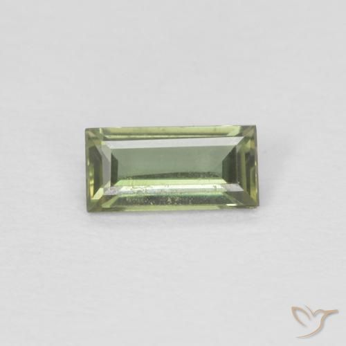 0.24ct Natural Medium Light Green Rupina de grãos, baguete, VVS