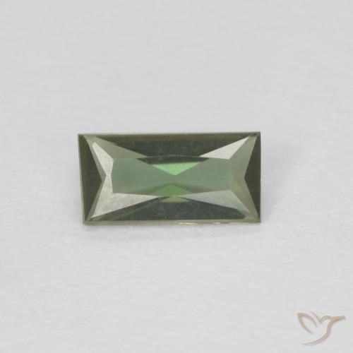 0.25ct Natural Verde acastanhado Rupina de grãos, baguete, VVS