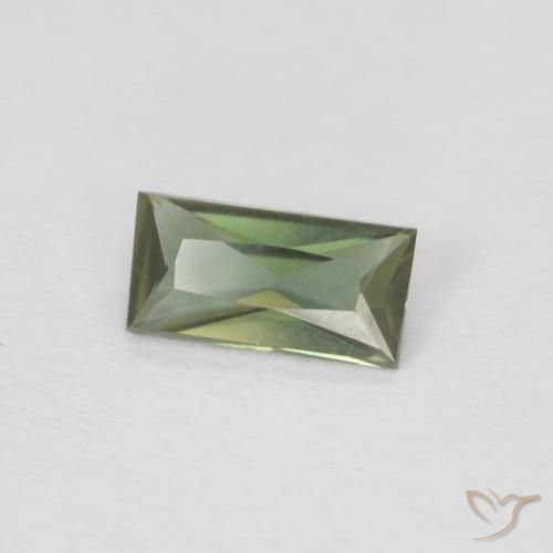 Rupina de grãos Verde acastanhado Natural 0.25ct, baguete, VVS