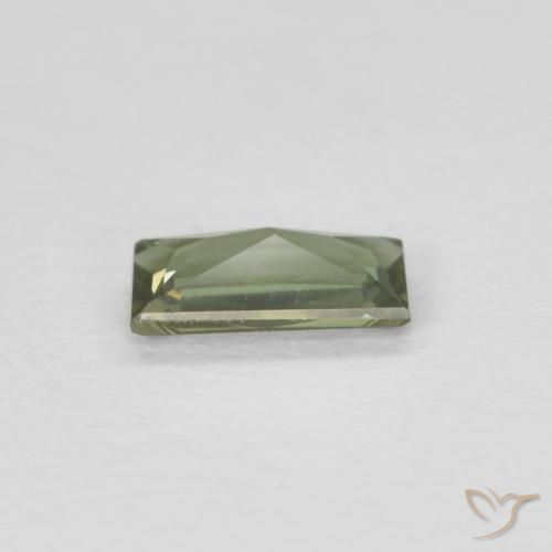 Rupina de grãos Verde acastanhado Natural 0.25ct, baguete, VVS