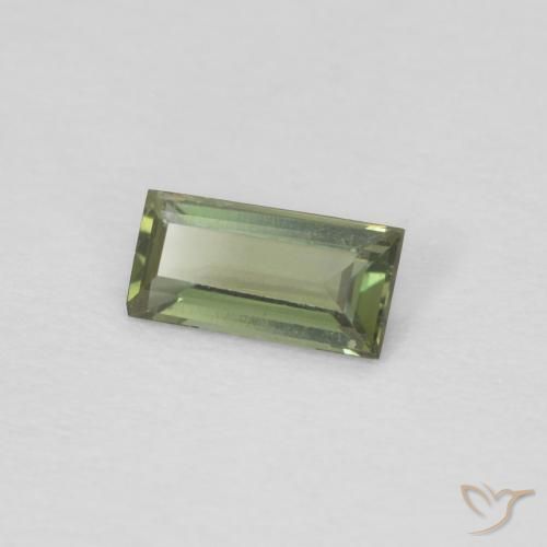 Rupina de grãos verde escuro Natural 0.20ct, baguete, VVS