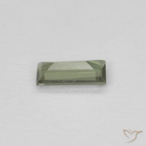 Rupina de grãos verde escuro Natural 0.20ct, baguete, VVS