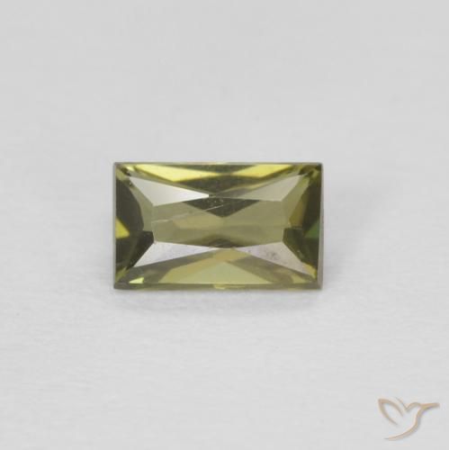 0.32ct Natural Verde acastanhado Rupina de grãos, baguete, VVS