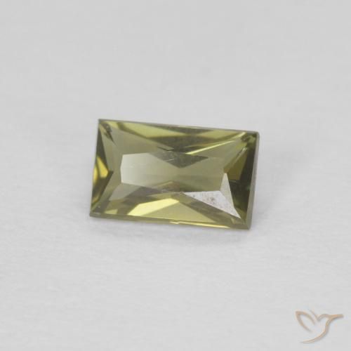 Rupina de grãos Verde acastanhado Natural 0.32ct, baguete, VVS